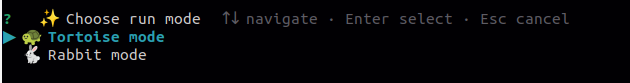 run_mode_selection